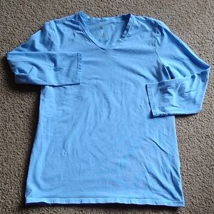 Pendleton blue v neck 3/4 sleeve size s